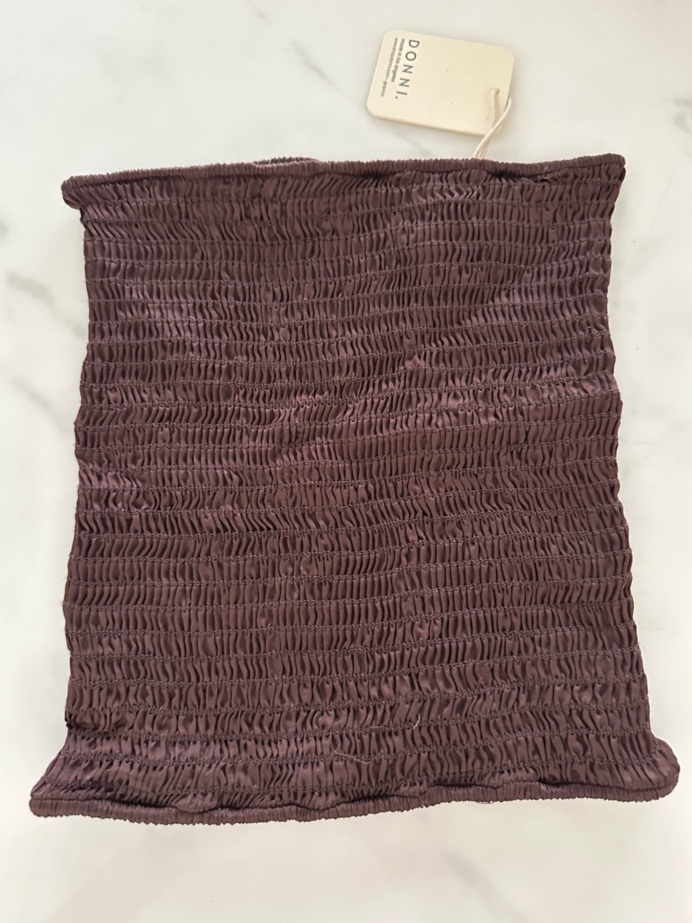 NWT Donni. Tube top 100% rayon dark brown size XS